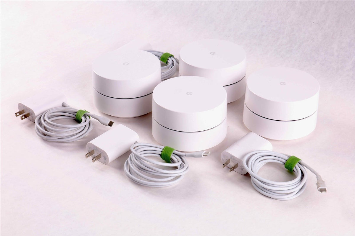 Set of 4 - Google AC-1304 1 Port 1200Mbps Wireless Router with Power Supplies