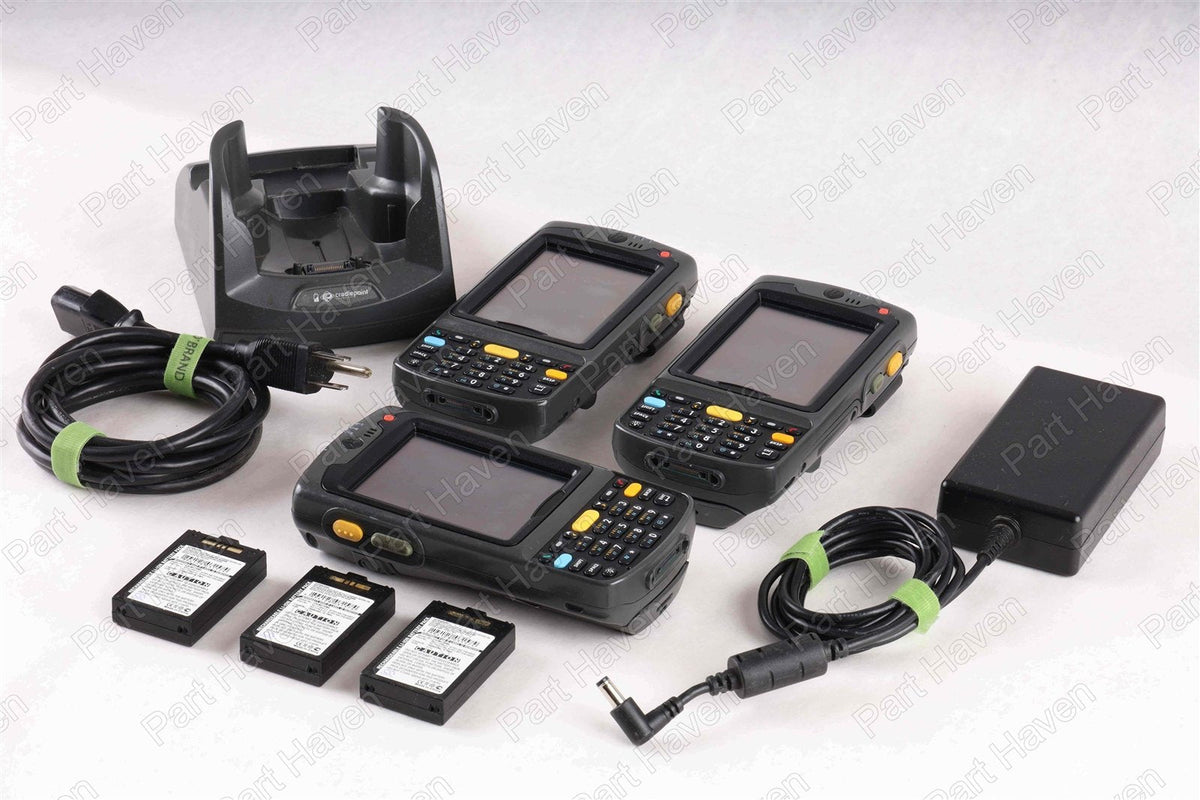 Lot of 3- Motorola MC70 Mobile 1D Barcode Scanner || Six Batteries || One Cradle