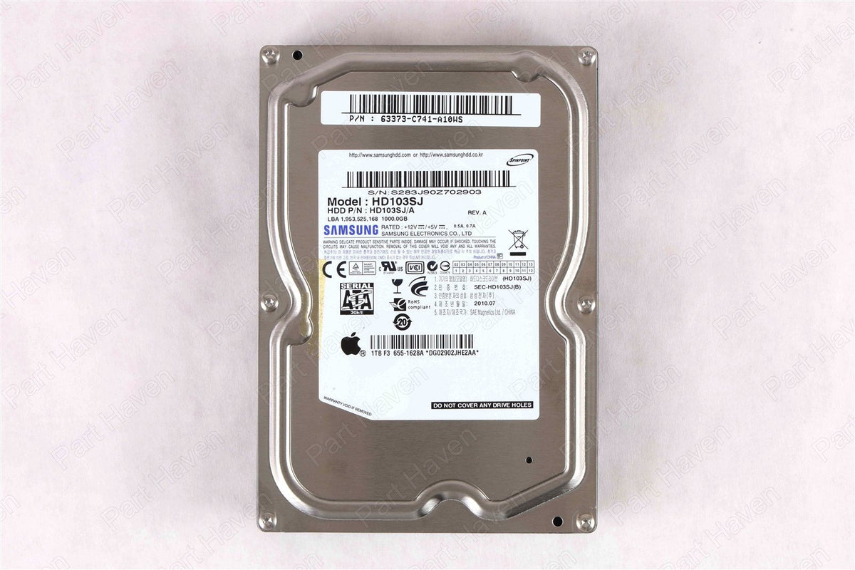 Apple OEM Samsung Spinpoint 1TB 7200 RPM 3.5" SATA Hard Drive HD103SJ 655-1628