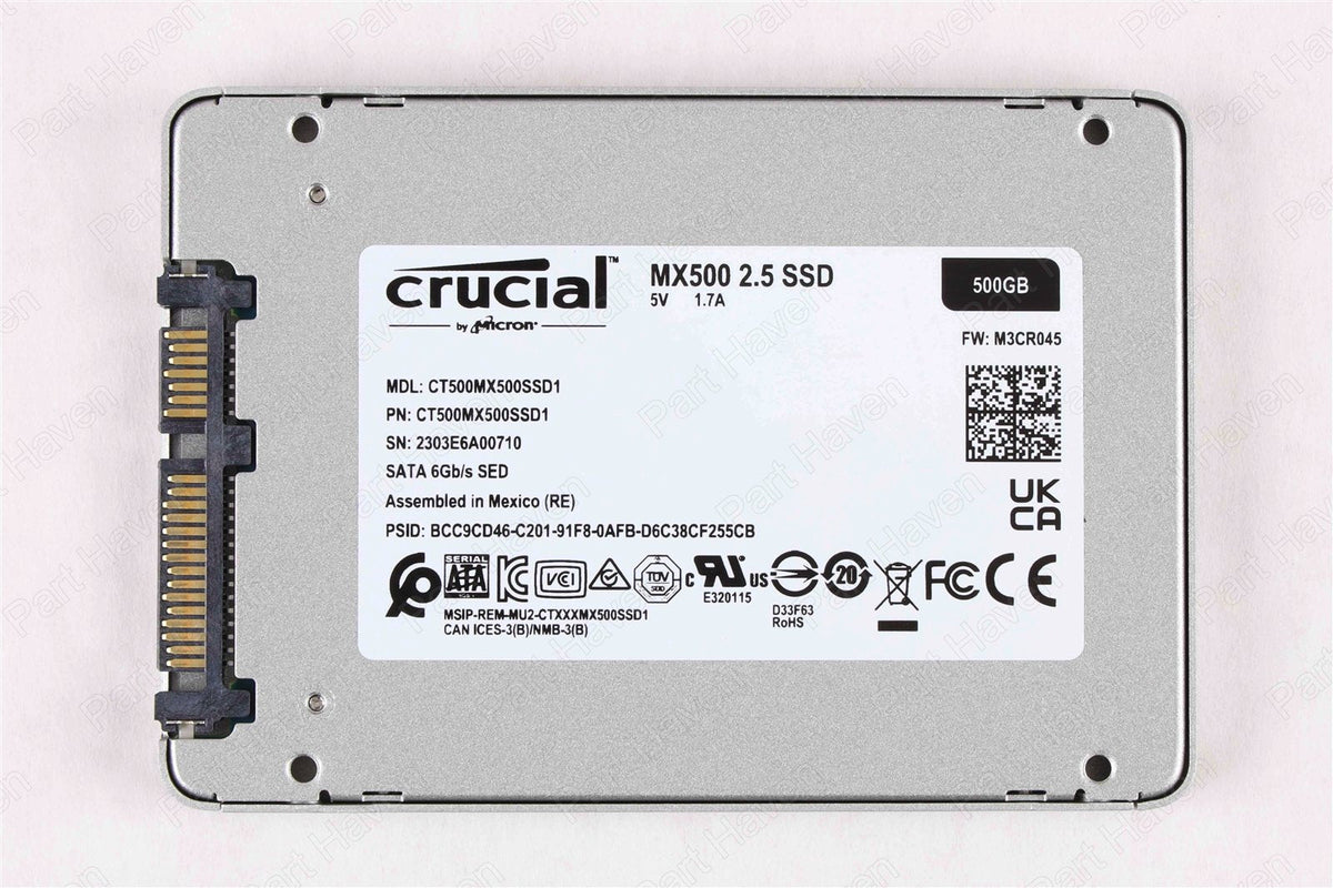 Crucial 2.5&quot; 500GB MX500 SSD CT500MX500SSD1 Formatted For Apple Mac OS
