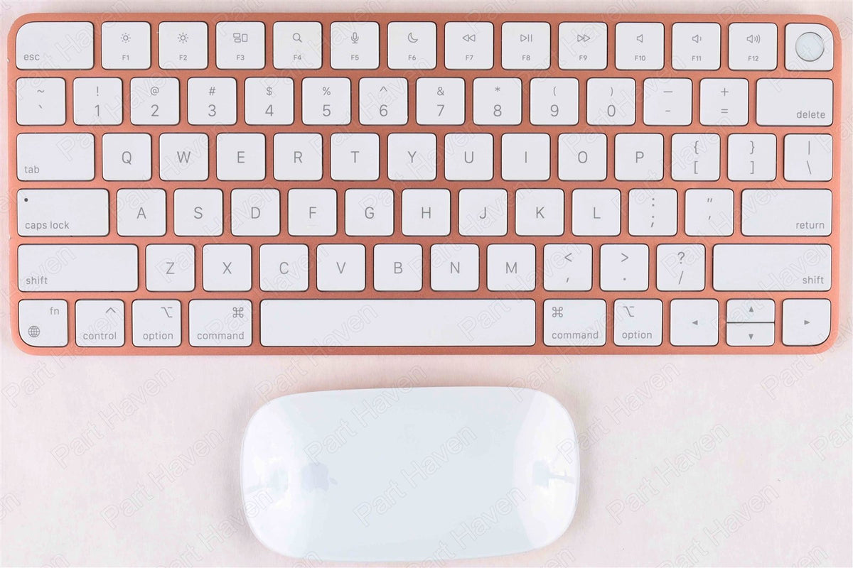 Apple Magic Keyboard 2 W/Touch ID + Magic Mouse Combo in Orange + Lighting Cable