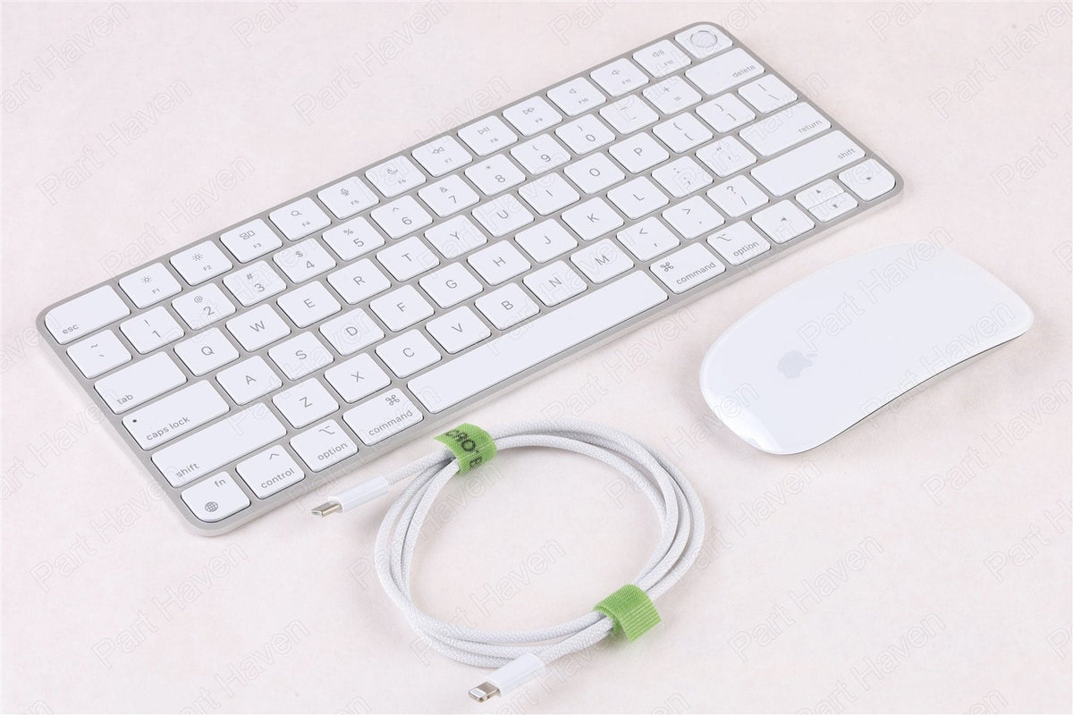 ||New|| Apple Magic Keyboard W/Touch ID, Magic Mouse & Braided Cable || Silver