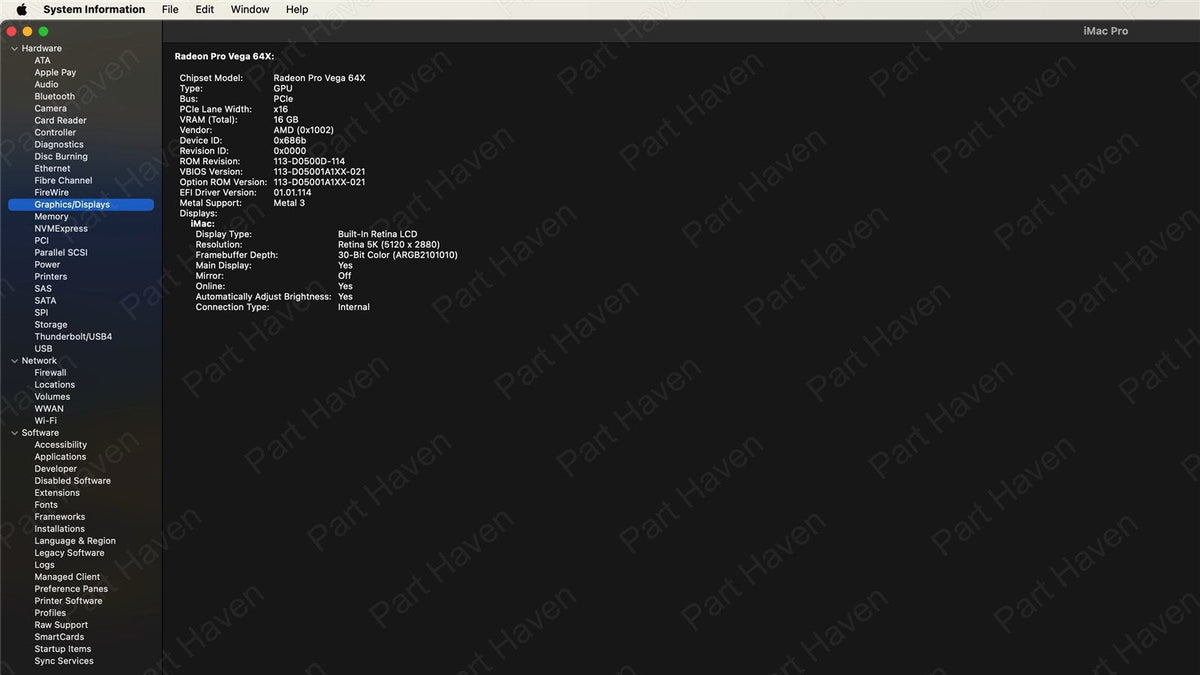 Logic Board || 5K iMac Pro 27" A1862 2019 || AMD Radeon Pro Vega 64X || NO CPU