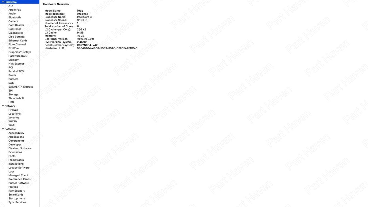 Retina 5K iMac 27" A2115 2019 Logic Board W/4GB Radeon Pro 575X NO CPU