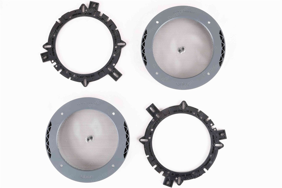 Pair of Infinity Kappa Perfect 600 - 6.5&quot; Speaker Grills &amp; Mounting Rings