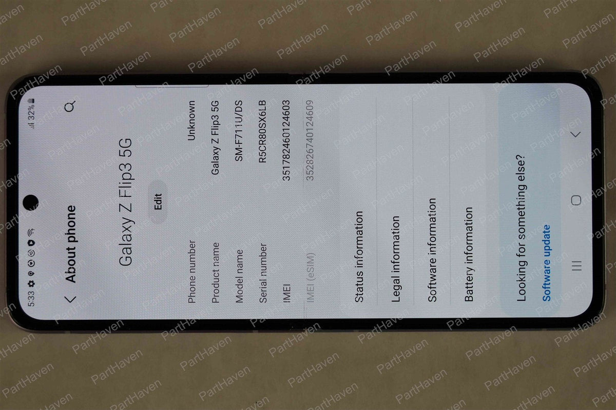 Samsung Galaxy Z Flip3 5G, 128GB Lavender || AT&T || Clean IEM || Unlocked
