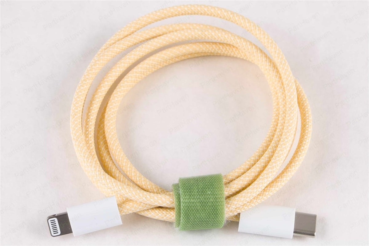 ||New|| Genuine Apple USB-C to Lightning Braided Cable || Length 1M || Yellow ||