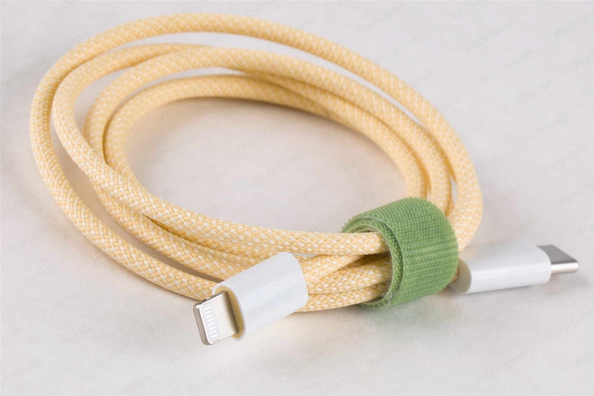||New|| Genuine Apple USB-C to Lightning Braided Cable || Length 1M || Yellow ||
