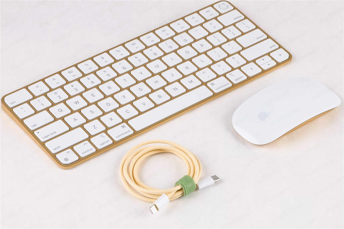 ||New|| Apple Magic Keyboard W/Touch ID, Magic Mouse & Braided Cable || Silver