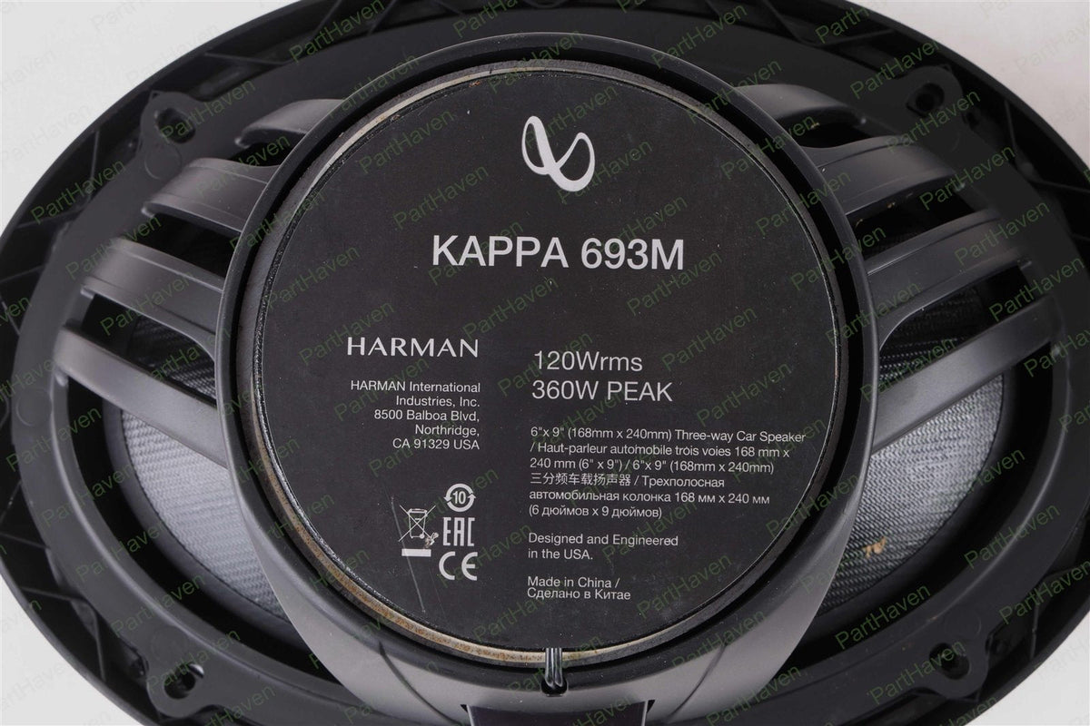 Infinity Kappa 693M 6" x 9" 6x9 inch 3-Way Car Audio Speakers & Grills & Rings