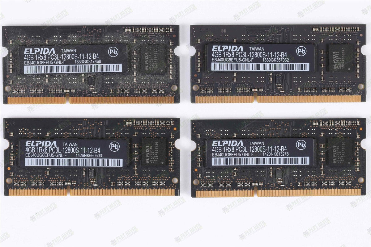 Apple OEM Ram Elpida 16GB (4x4GB) DDR3L-1600 PC3L-12800S soDimm Memory