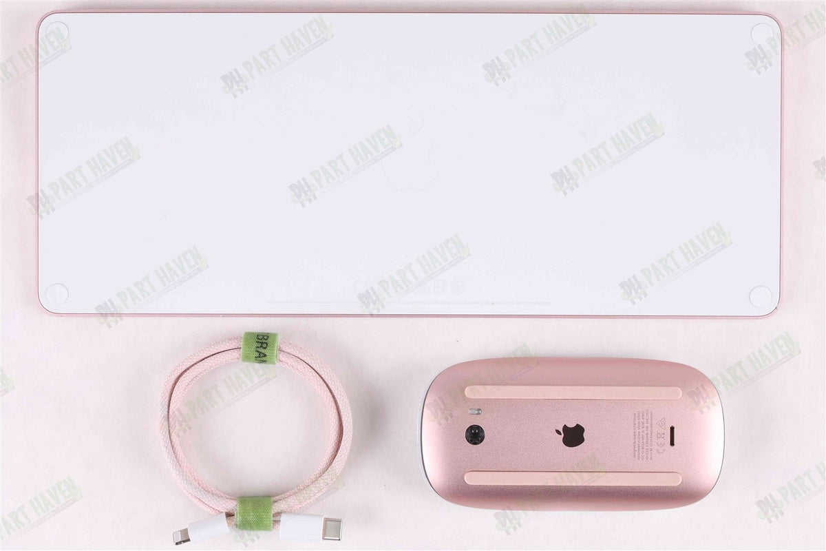 Apple Desk Set in Pink || Magic Keyboard W/Touch ID Magic Mouse & Braided Cable