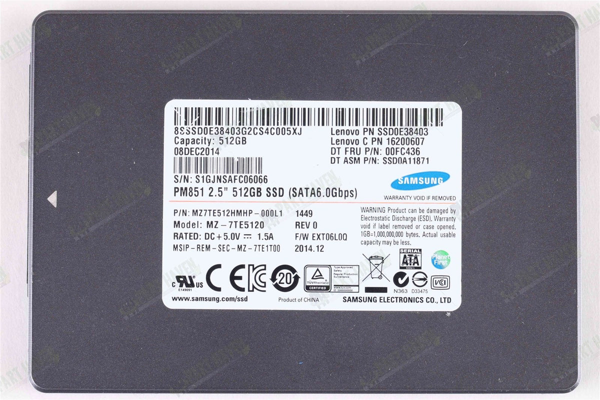 Samsung / Lenovo OEM 512 GB SATA 2.5" SSD MZ -7TE5120 Formatted For Apple Mac OS