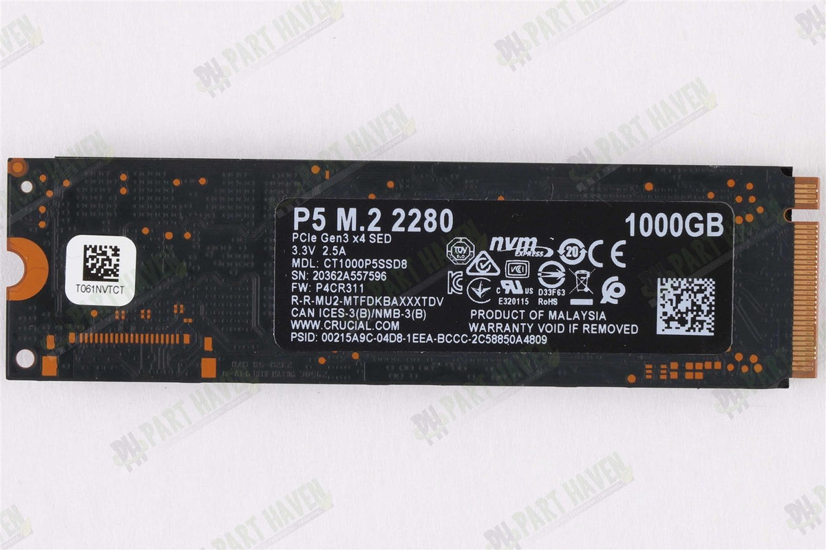 Crucial P5 1 TB NVME SSD || CT1000P5SSD8 || Plus Heatsink ||Formatted For Mac OS