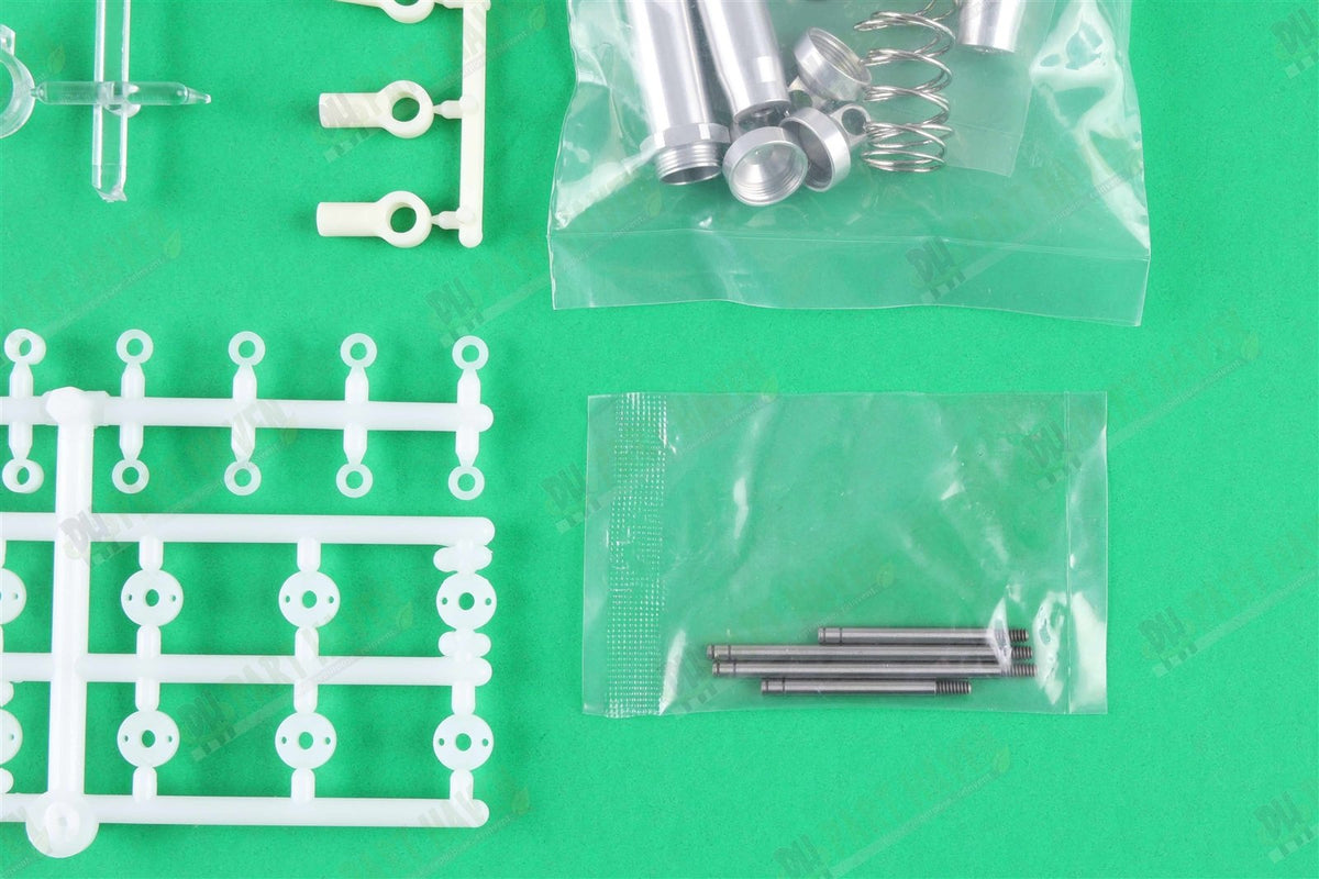 AE RC10CC || Front & Rear Shocks || Oil Included || Silver Aluminum Shock Bodies