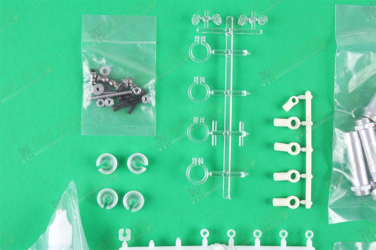 AE RC10CC || Front & Rear Shocks || Oil Included || Silver Aluminum Shock Bodies