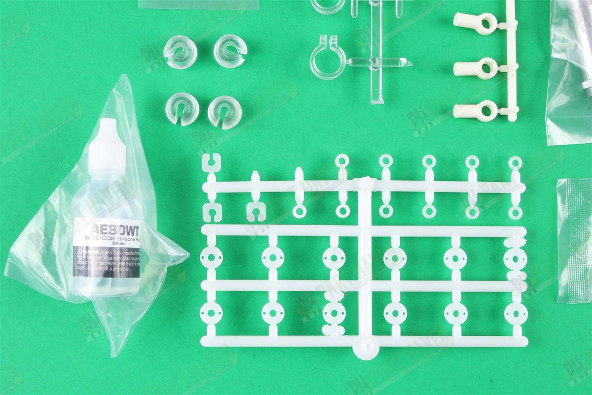AE RC10CC || Front & Rear Shocks || Oil Included || Silver Aluminum Shock Bodies