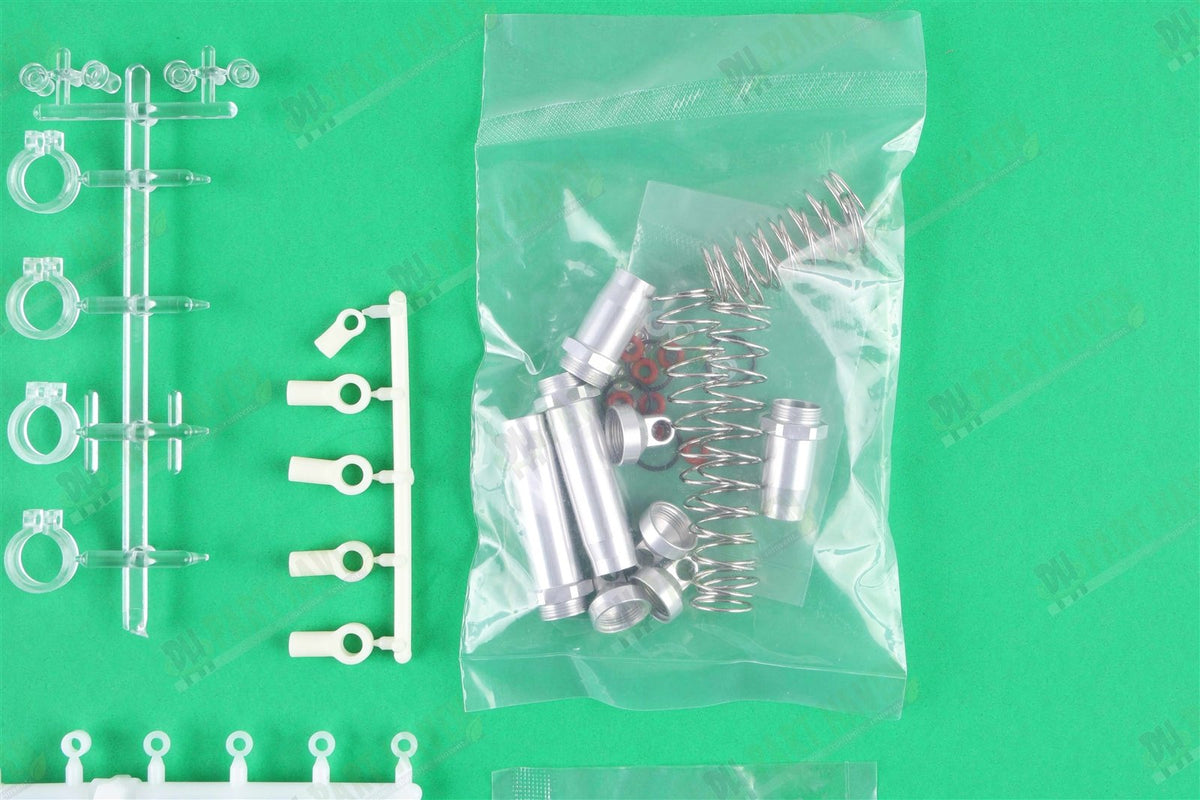 AE RC10CC || Front & Rear Shocks || Oil Included || Silver Aluminum Shock Bodies