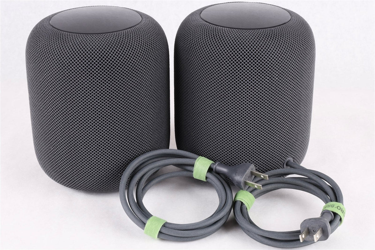 Pair (2x) Apple HomePod 1st Generation Smart Speaker || Space Gray || Smoke Free