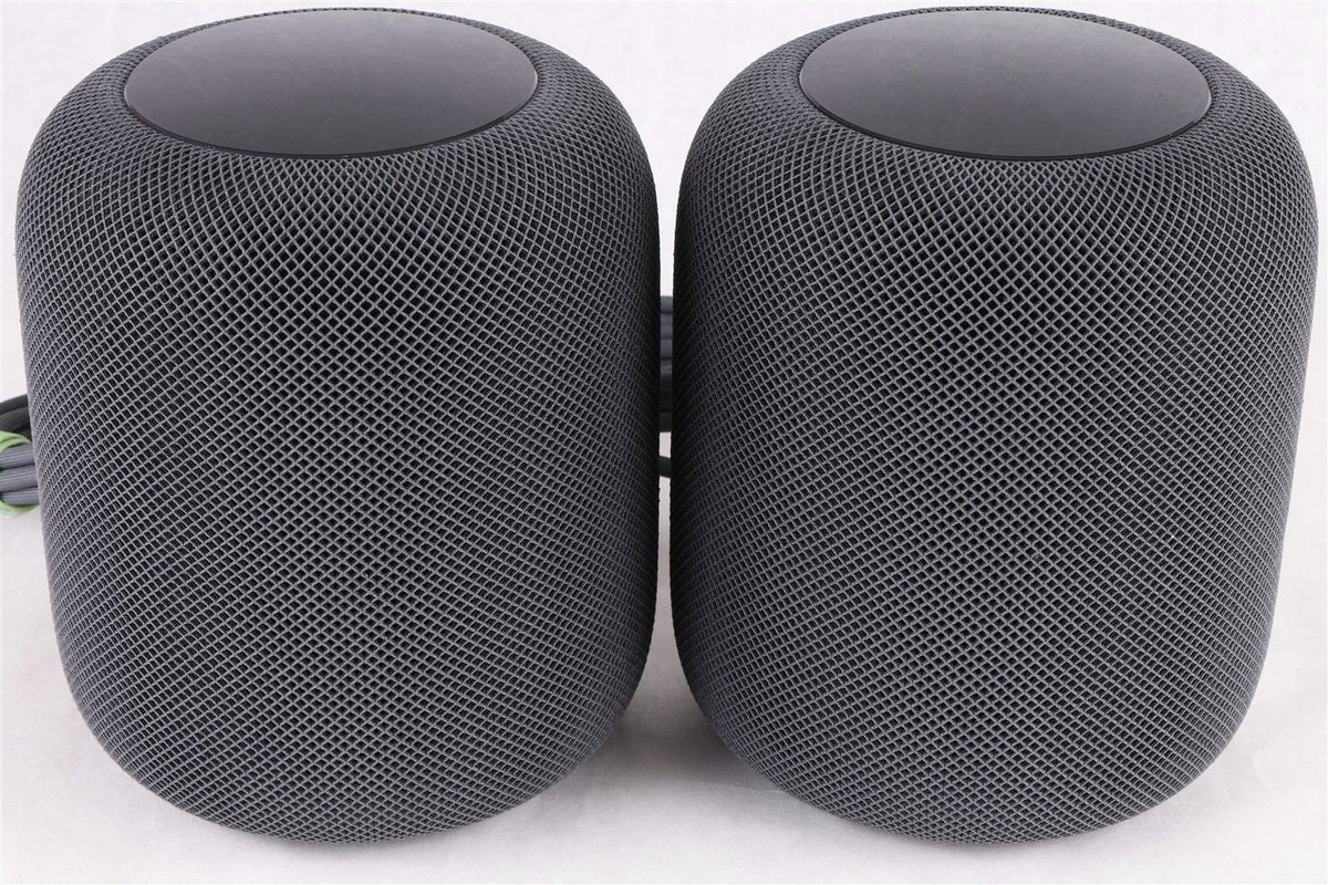 Pair (2x) Apple HomePod 1st Generation Smart Speaker || Space Gray || Smoke Free