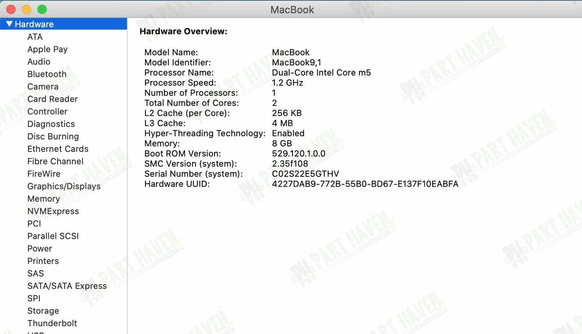 Logic Board || 12" MacBook Early 2016 A1534 || 1.2 GHz Core m5 8GB RAM 512GB SSD