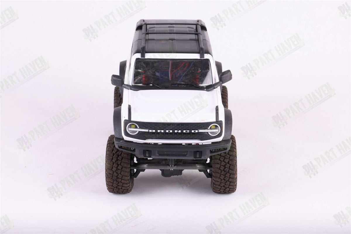 Traxxas 1/18 TRX-4M Crawler White Bronco Upgraded Light Kit & Aluminum Shocks