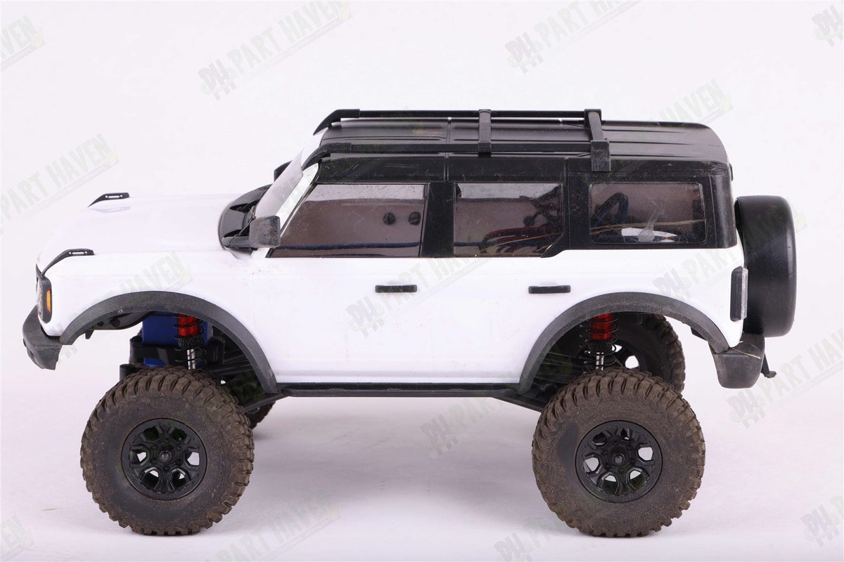 Traxxas 1/18 TRX-4M Crawler White Bronco Upgraded Light Kit & Aluminum Shocks