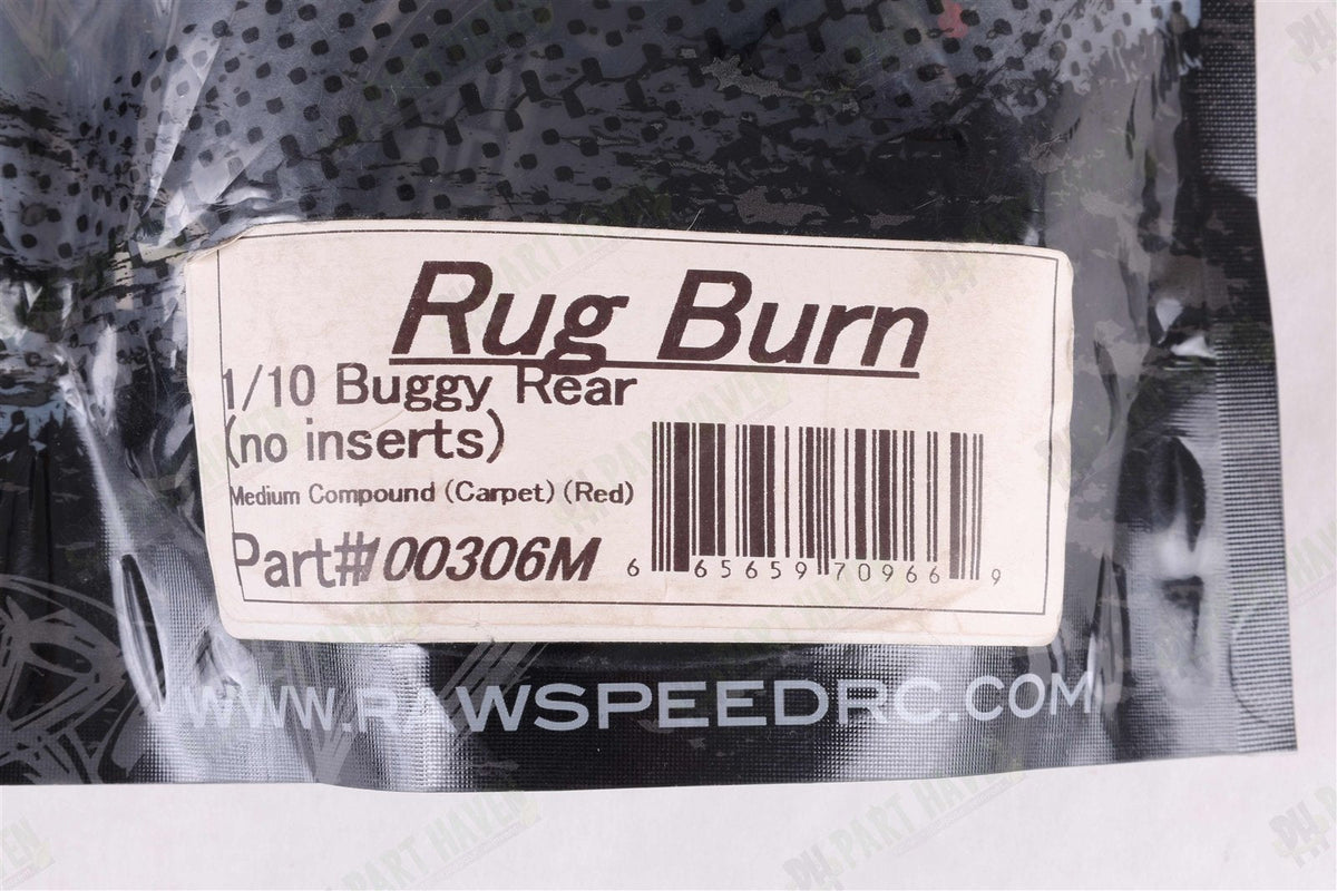 4 New sets - RawSpeed Rug Burn Medium Compound (Red) 1/10 Buggy Rear Carpet Tire