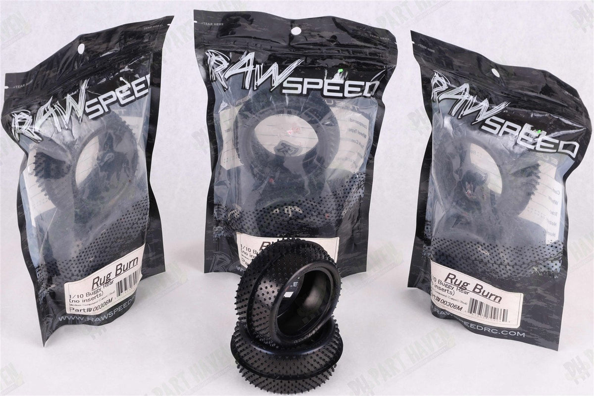 4 New sets - RawSpeed Rug Burn Medium Compound (Red) 1/10 Buggy Rear Carpet Tire