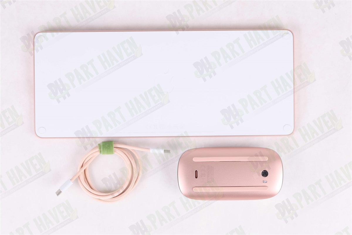 Apple Desk Set in Pink || Magic Keyboard || USB-C || Magic Mouse & Braided Cable