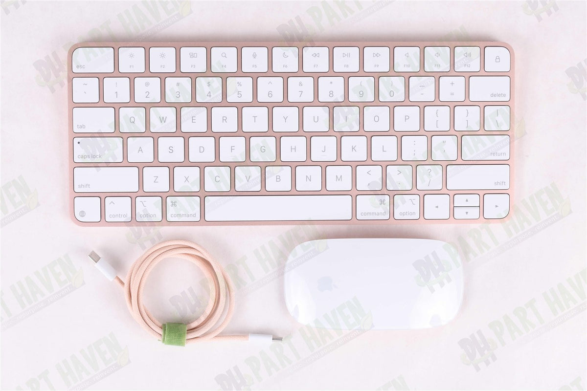 Apple Desk Set in Pink || Magic Keyboard || USB-C || Magic Mouse & Braided Cable