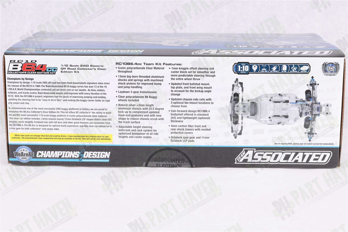 Brand New Sealed || Team Associated RC10B6.4CC Classic Clear 90043 Complete Kit