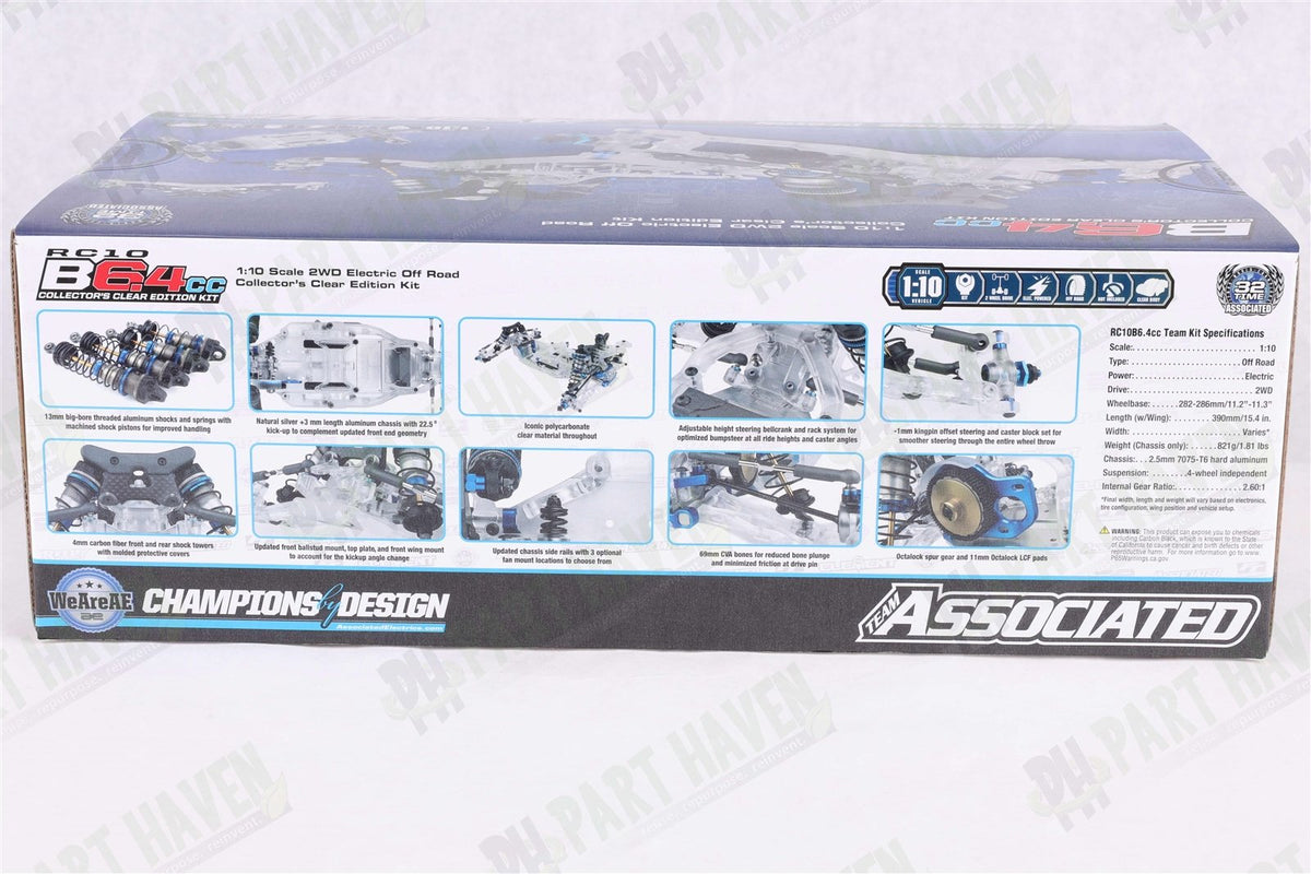 Brand New Sealed || Team Associated RC10B6.4CC Classic Clear 90043 Complete Kit