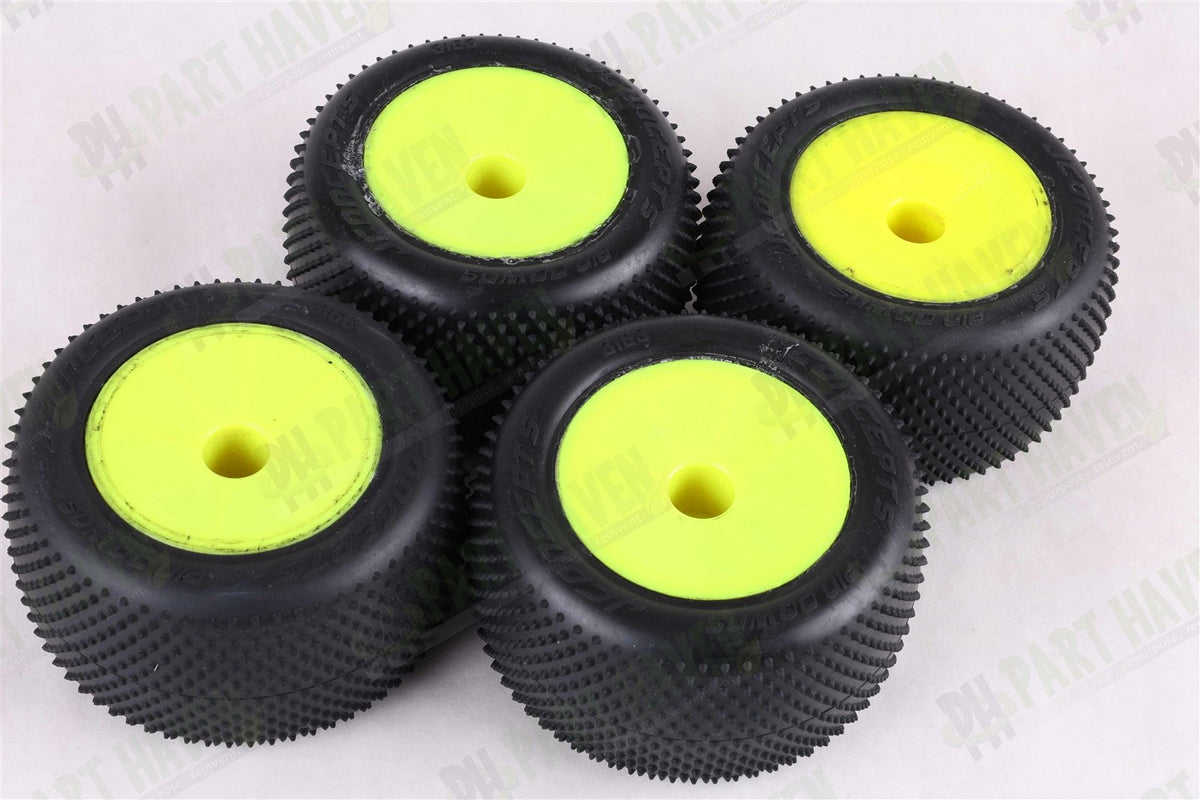 2 Pairs Mounted || JConcepts Pin Downs Pink 2.2 Inch Truck tires 3163-010 ||Set1