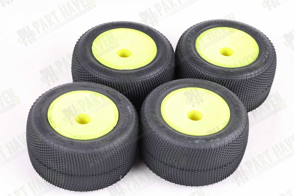 2 Pairs Mounted || JConcepts Fuzz Bite Pink 2.2 Inch Truck tires 3191-010 ||Set1