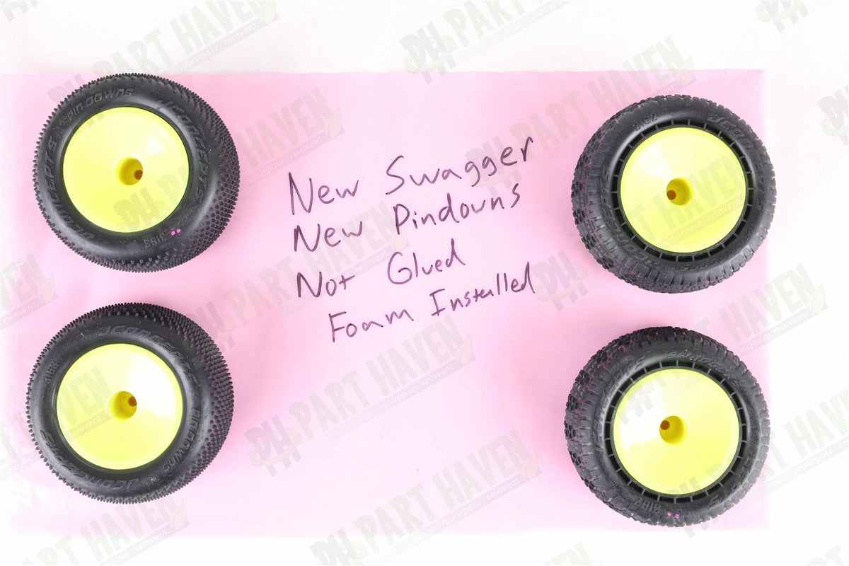 2 New Pairs of JConcepts Wheels & Tires Pin Downs & Swaggers 1/10 Stadium Truck