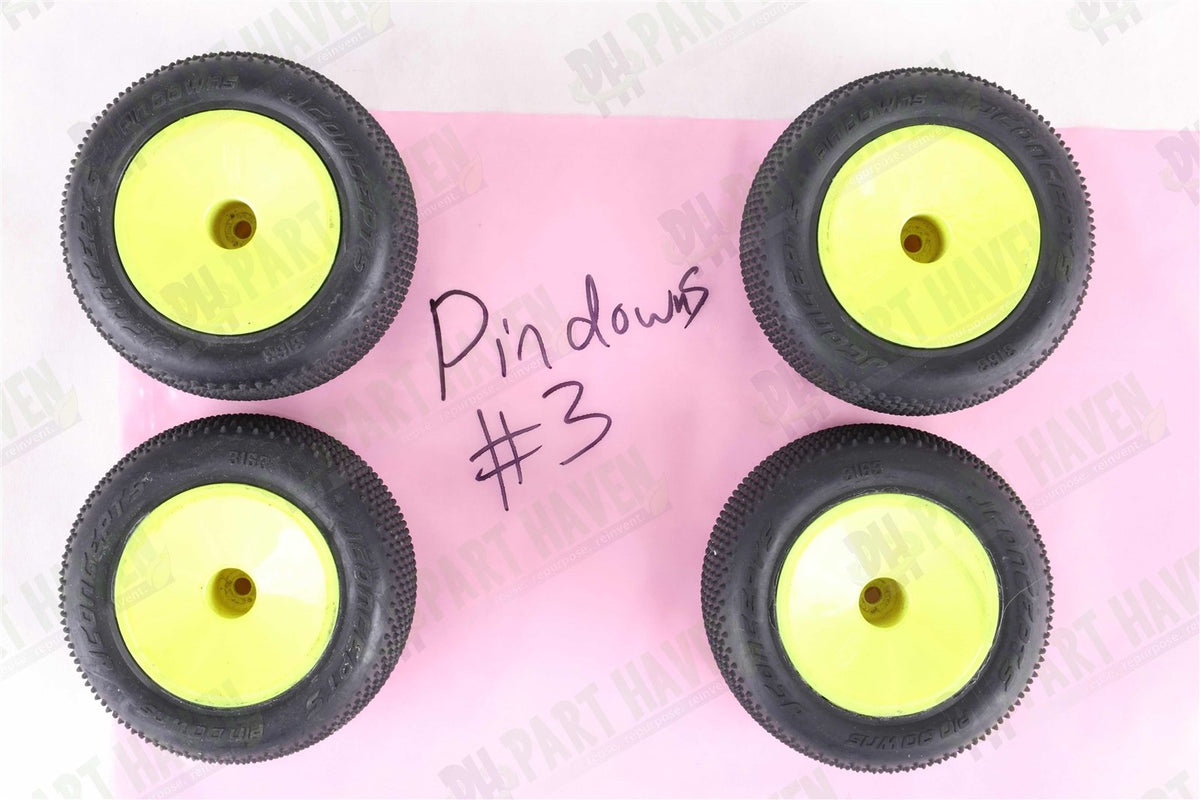 2 Pairs Mounted || JConcepts Pin Downs Pink 2.2 Inch Truck tires 3163-010 ||Set3