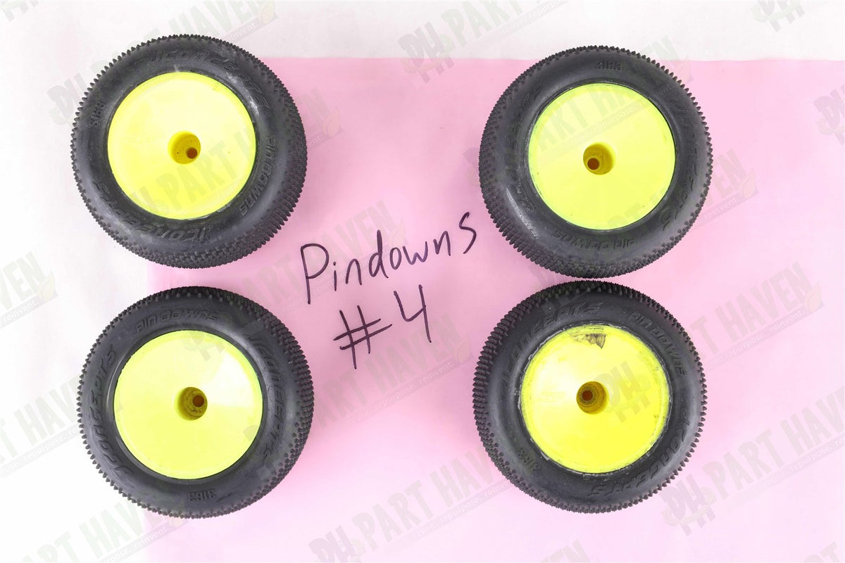 2 Pairs Mounted || JConcepts Pin Downs Pink 2.2 Inch Truck tires 3163-010 ||Set4
