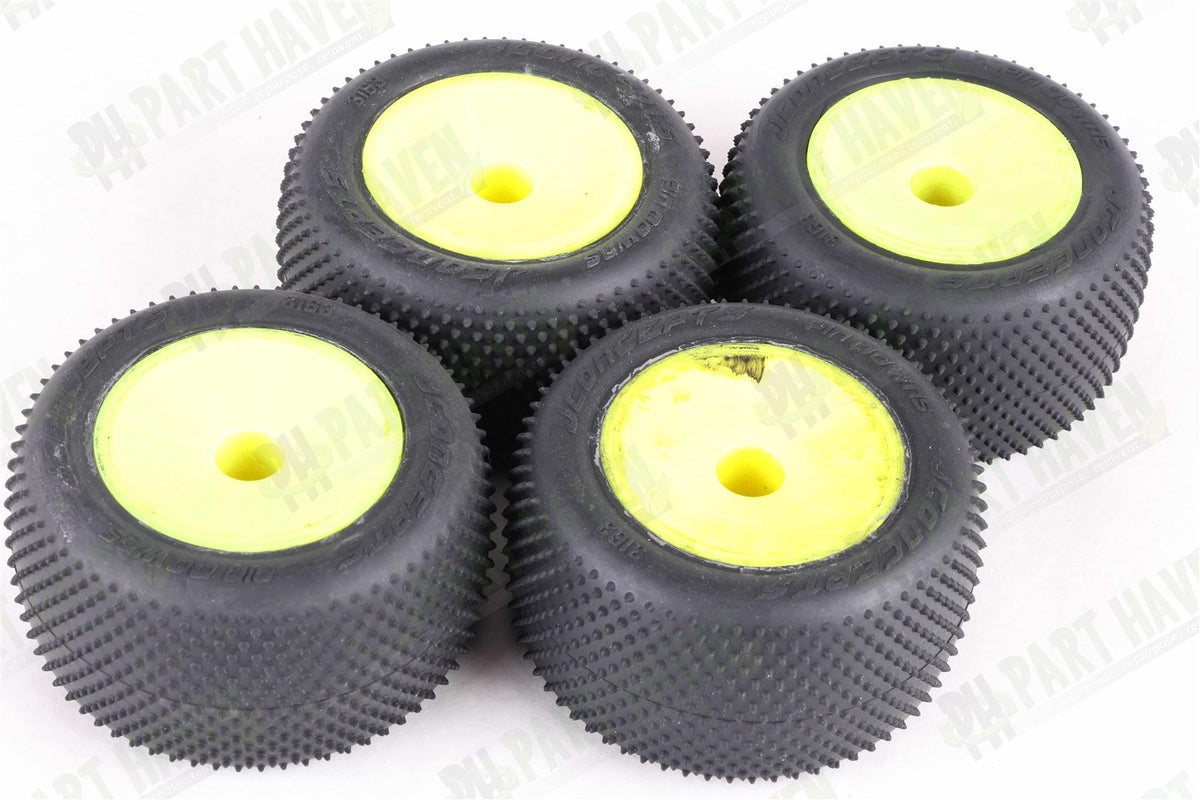 2 Pairs Mounted || JConcepts Pin Downs Pink 2.2 Inch Truck tires 3163-010 ||Set4