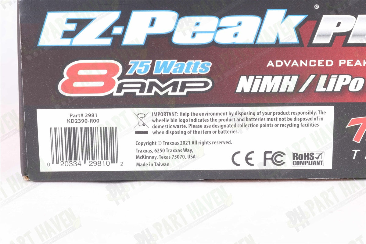 Traxxas 2981 EZ-Peak Plus 4S 8amp NiMH/Lipo Charger w/ iD Auto Battery Detection