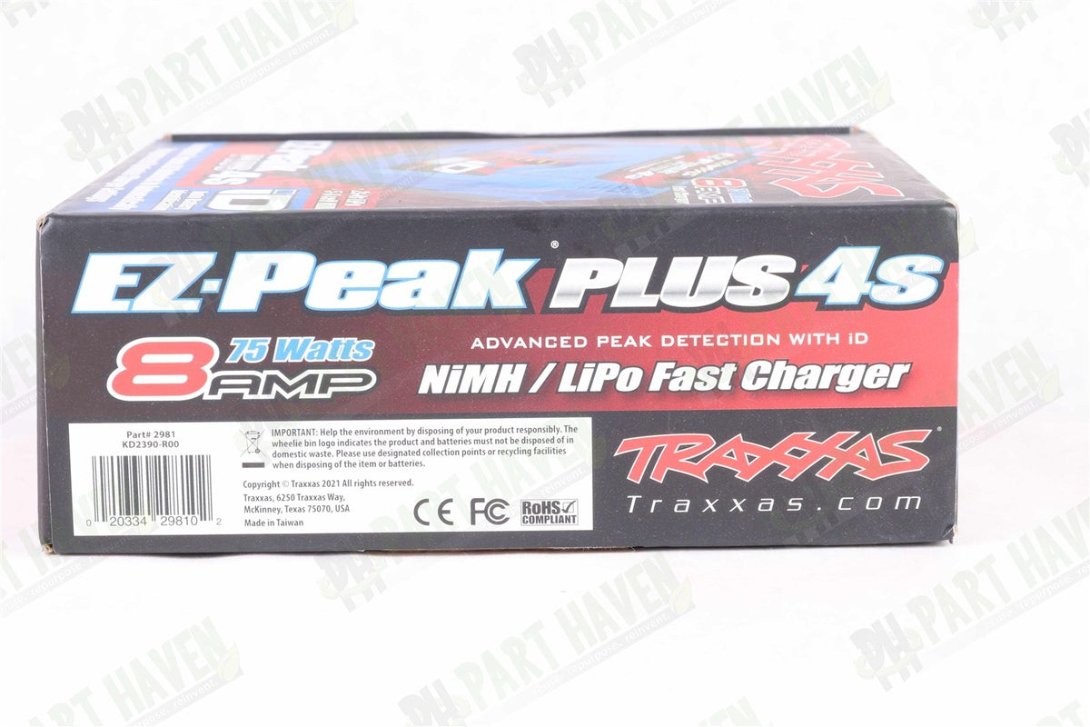 Traxxas 2981 EZ-Peak Plus 4S 8amp NiMH/Lipo Charger w/ iD Auto Battery Detection