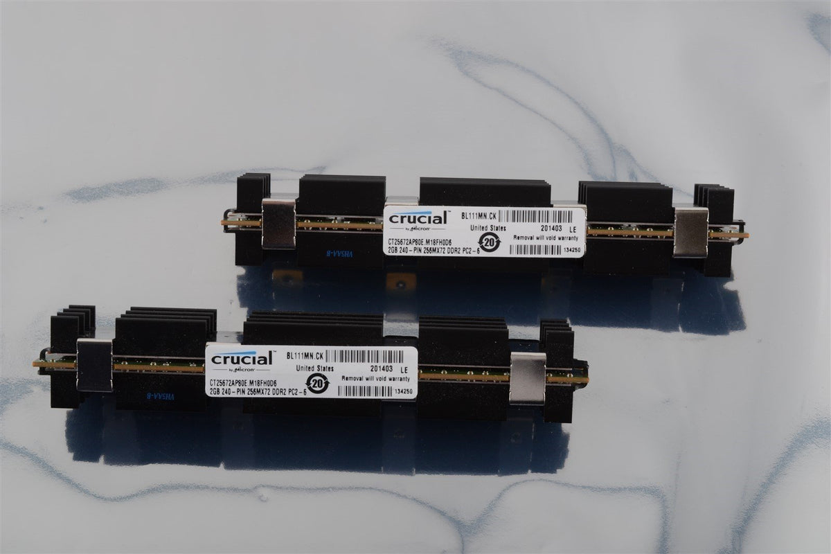 Crucial 4GB (2x2GB) PC2-6400F ECC Ram W/HEAT SINK for Apple Mac Pro 3,1 2008