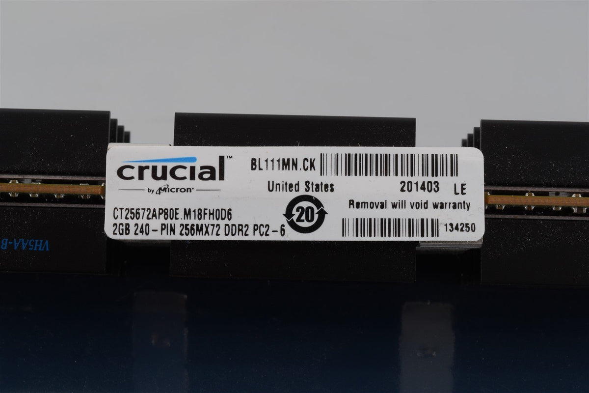 Crucial 4GB (2x2GB) PC2-6400F ECC Ram W/HEAT SINK for Apple Mac Pro 3,1 2008