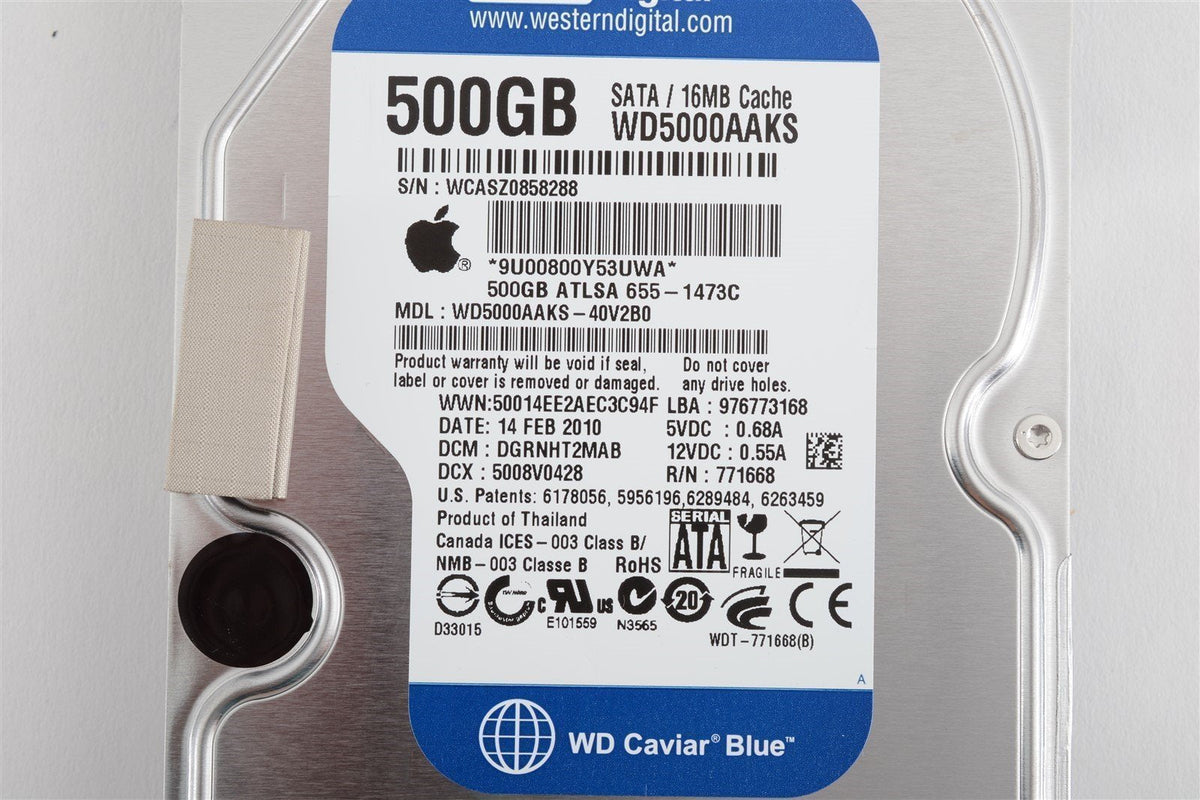 Apple / Western Digital WD WD500AAKS 500GB SATA 16MB 7200RPM WD Caviar Blue