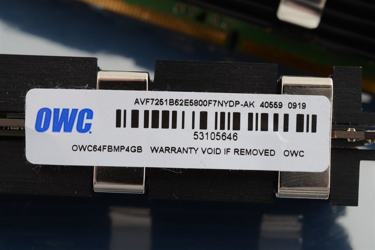 OWC 8GB (2x4GB) PC2-6400F ECC Ram W/HEAT SINK for Apple Mac Pro 3,1 2008