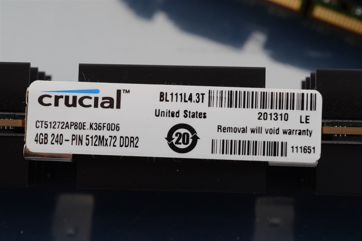 Crucial 8GB (2x4GB) PC2-6400F ECC Ram W/HEAT SINK for Apple Mac Pro 3,1 2008